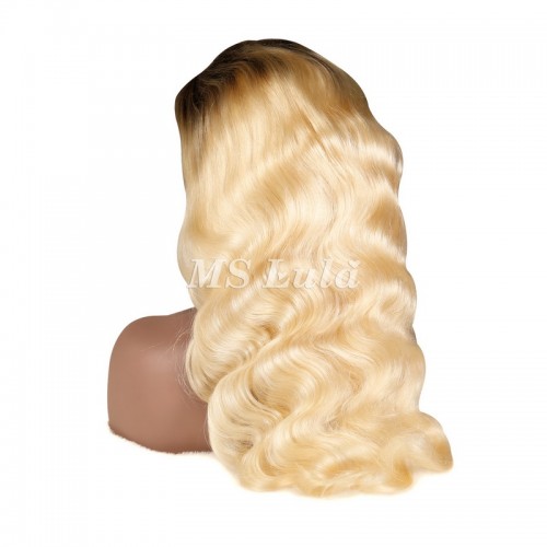 Mslula 1b/613 Color Ombre Root 13x4 Transparent Lace Front Wigs Body Wave | Human Hair Wig | Lace Front